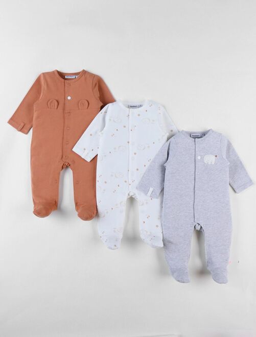 Set de 3 Pyjamas Bébé en Jersey de Coton - Noukie's - Kiabi