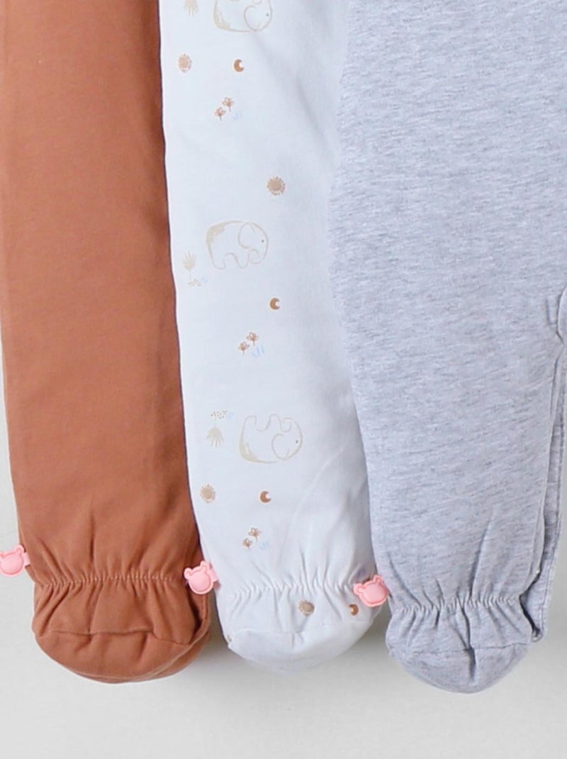 Set de 3 Pyjamas Bébé en Jersey de Coton Noukie's Blanc - Kiabi