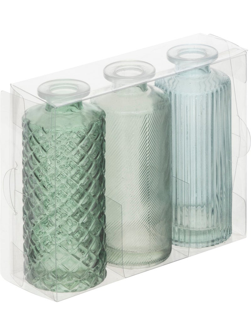 Set de 3 soliflores en verre coloré RHEA Bleu - Kiabi