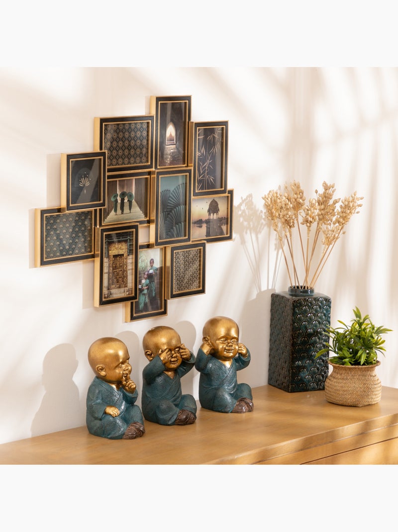 Set de 3 statuettes BOUDDHA Doré - Kiabi