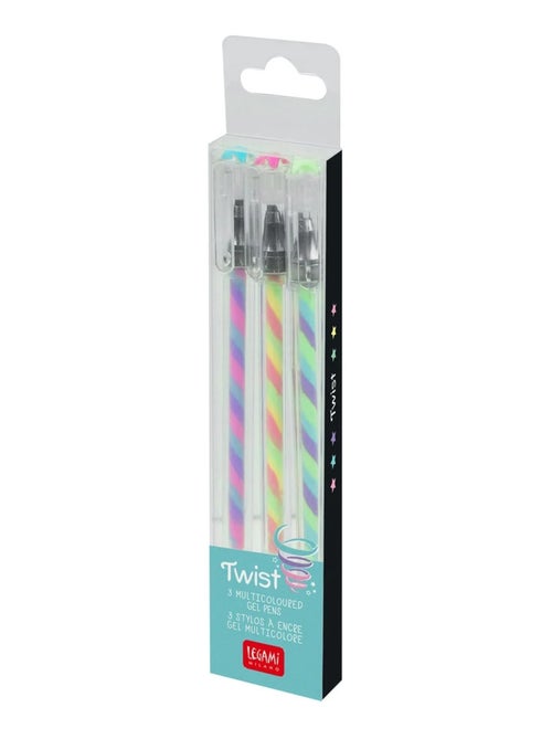 Set de 3 Stylos à Encre Gel Multicolore - Twist - Kiabi