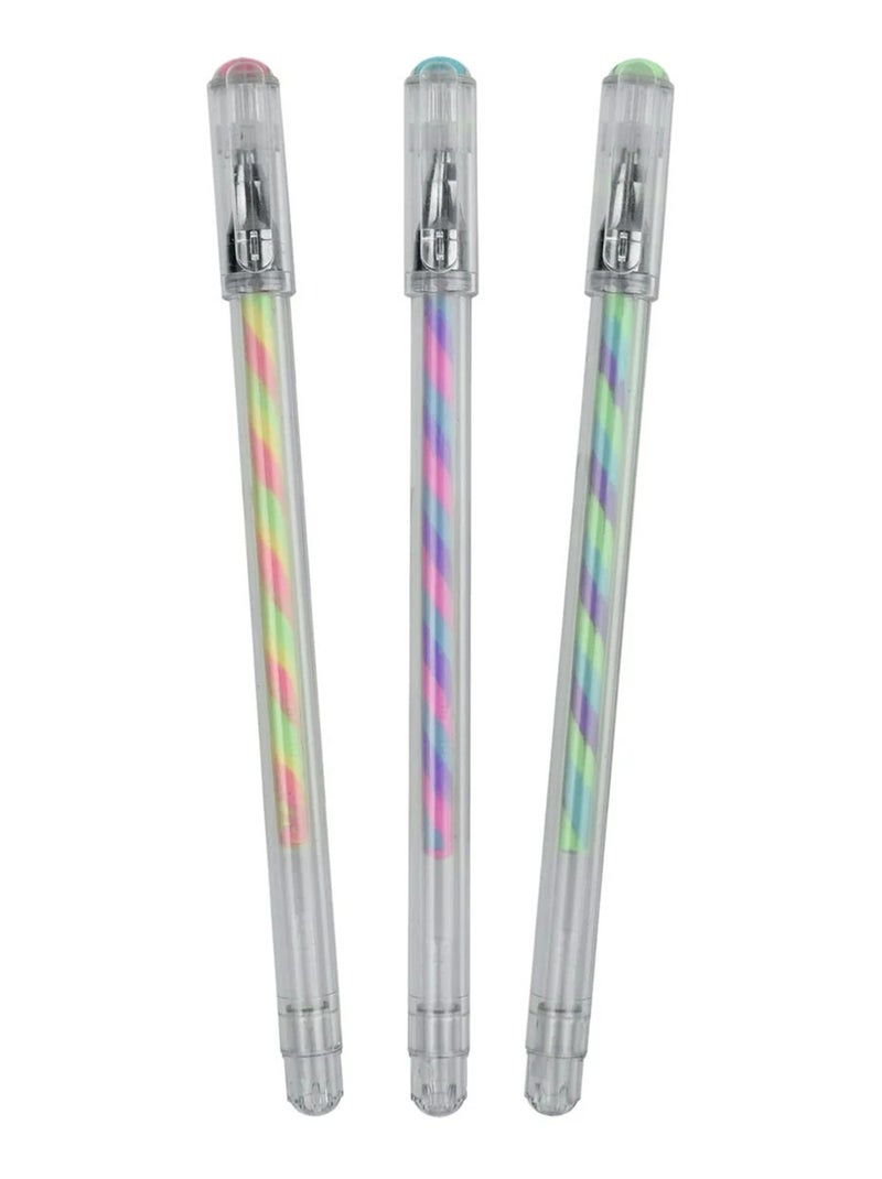 Set de 3 Stylos à Encre Gel Multicolore - Twist Multicolore - Kiabi