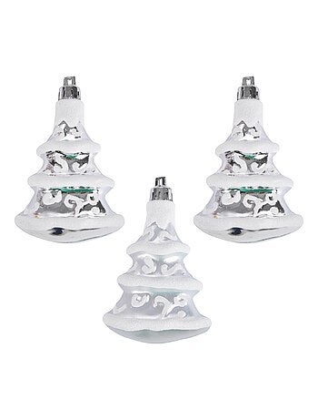 Set de 3 suspensions sapins argent