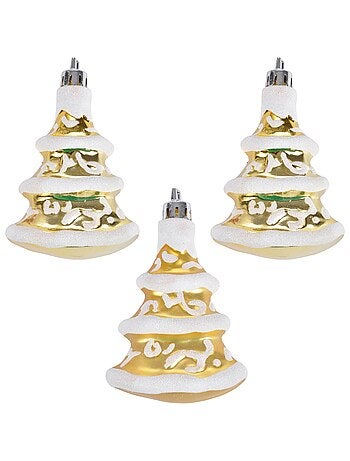 Set de 3 suspensions sapins argent
