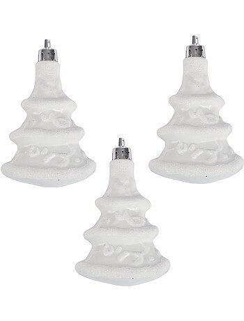 Set de 3 suspensions sapins argent