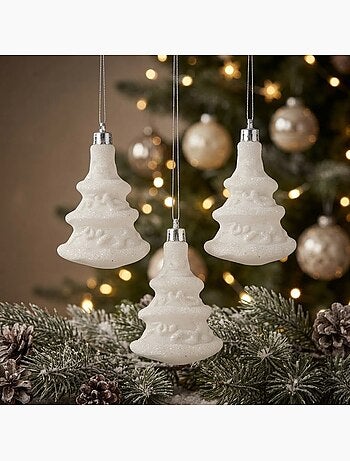 Set de 3 suspensions sapins argent