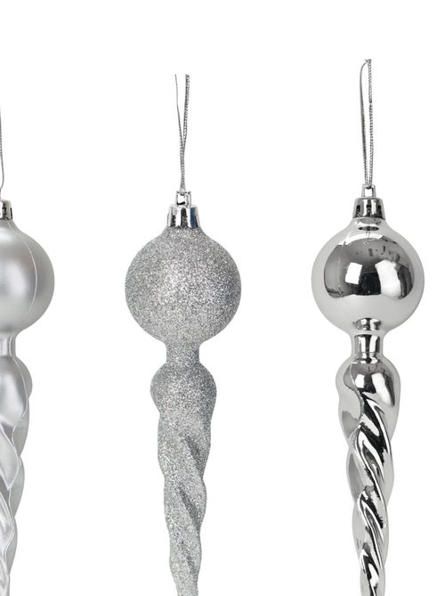 Set de 3 suspensions torsadees de noel argent - Kiabi