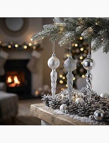 Set de 3 suspensions torsadées de noël
