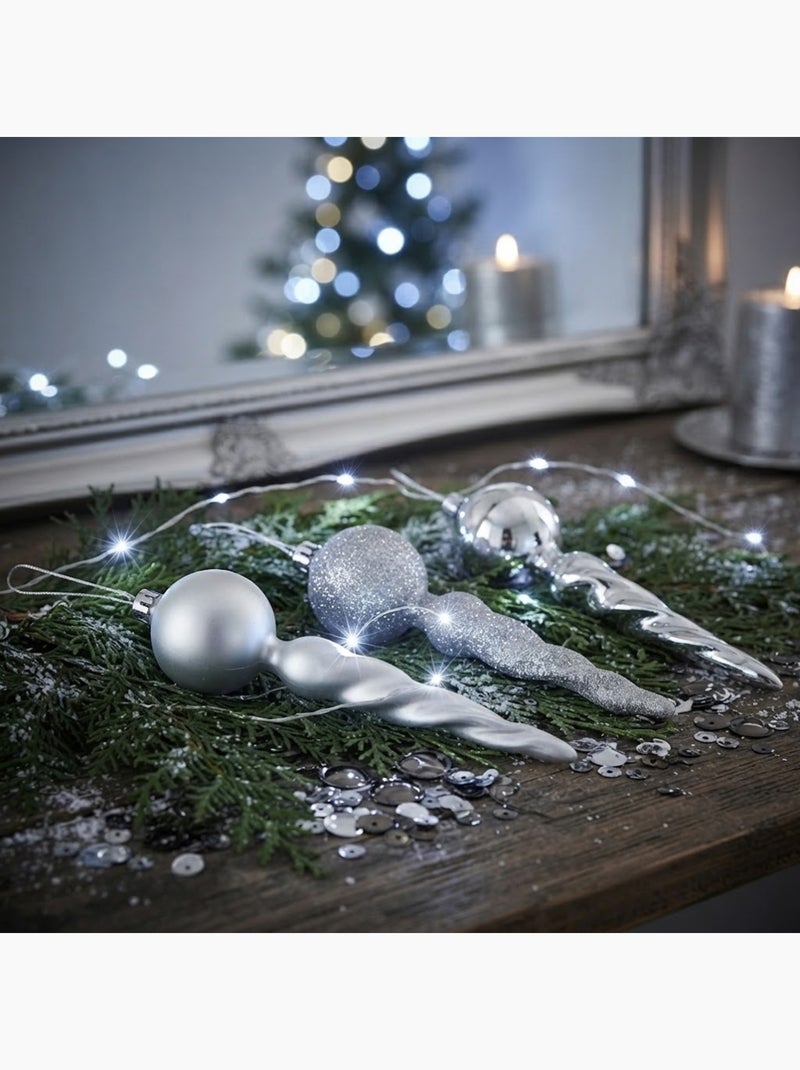 Set de 3 suspensions torsadées de noël Argent - Kiabi