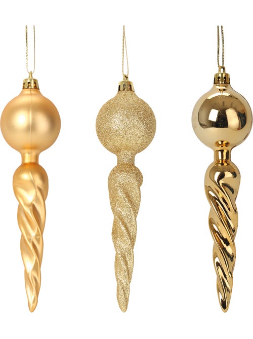 Set de 3 suspensions torsadees de noel or - Kiabi Set de 3 suspensions torsadees de noel or - Kiabi