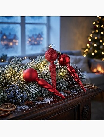 Set de 3 suspensions torsadées de noël