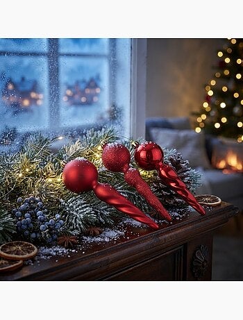 Set de 3 suspensions torsadées de noël