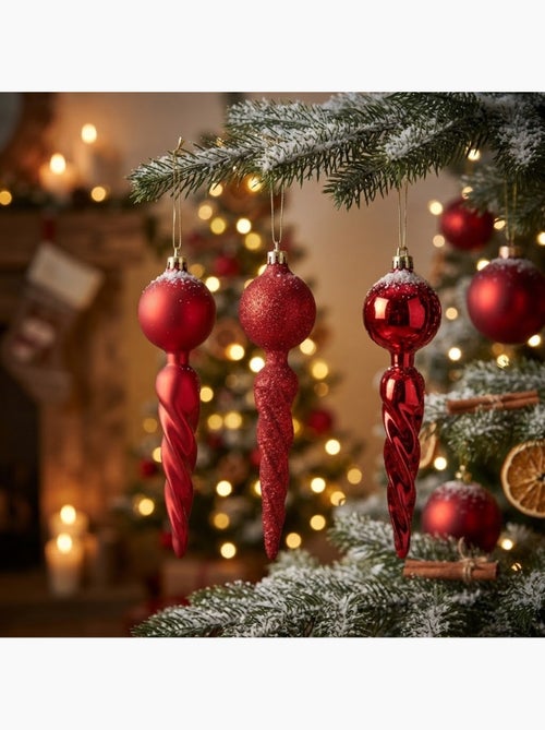 Set de 3 suspensions torsadées de noël - Kiabi Set de 3 suspensions torsadées de noël - Kiabi