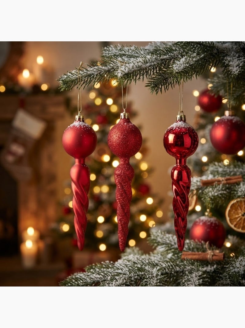 Set de 3 suspensions torsadées de noël Rouge - Kiabi