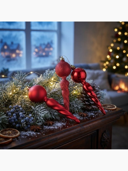 Set de 3 suspensions torsadées de noël - Kiabi Set de 3 suspensions torsadées de noël - Kiabi