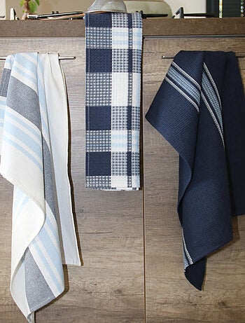 Set de 3 torchons cuisine coton 50x70 cm