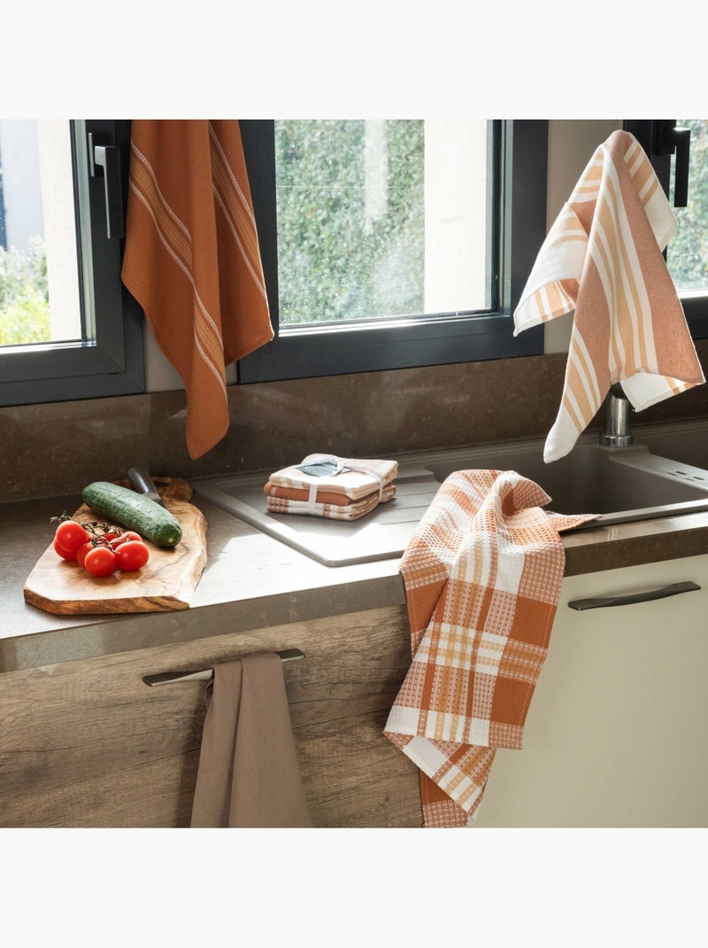 Set de 3 torchons cuisine  coton 50x70 cm Bronze - Kiabi