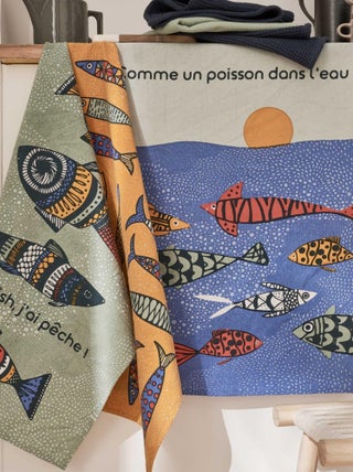 Set de 3 torchons motifs poisson