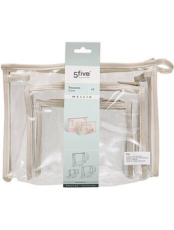 Set de 3 trousses de toilette l.16,5xh.12,5cm