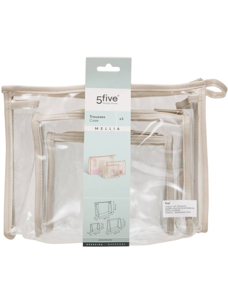 Set de 3 trousses de toilette l.16,5xh.12,5cm Vert - Kiabi
