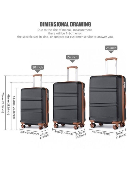 Set de 3 valises - 20/24/28 cm abs 4 roulettes serrure tsa - kono - Kiabi Set de 3 valises - 20/24/28 cm abs 4 roulettes serrure tsa - kono - Kiabi