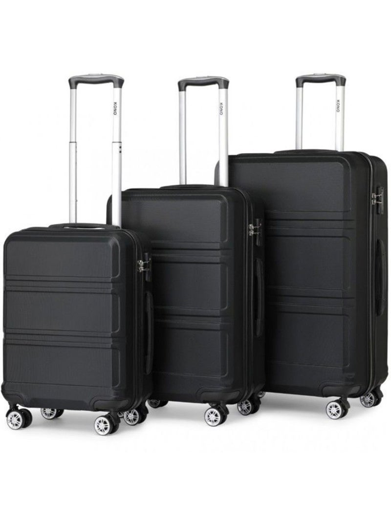 Set de 3 valises - 20/24/28 cm abs 4 roulettes serrure tsa - kono Noir - Kiabi