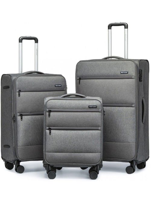 Set de 3 valises - 50/70/80 cm, souple, extensible, 4 roues, serrure tsa - british traveller - Kiabi Set de 3 valises - 50/70/80 cm, souple, extensible, 4 roues, serrure tsa - british traveller - Kiabi