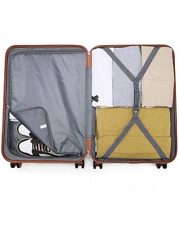 Set de 3 valises - 51.5/65/75 cm abs+pc 4 roulettes serrure tsa - kono