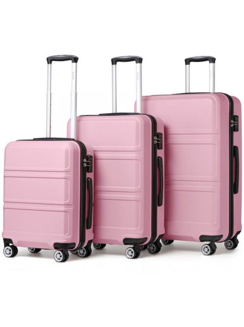 Set de 3 valises - 51.5/65/75 cm abs+pc 4 roulettes serrure tsa - kono - Kiabi