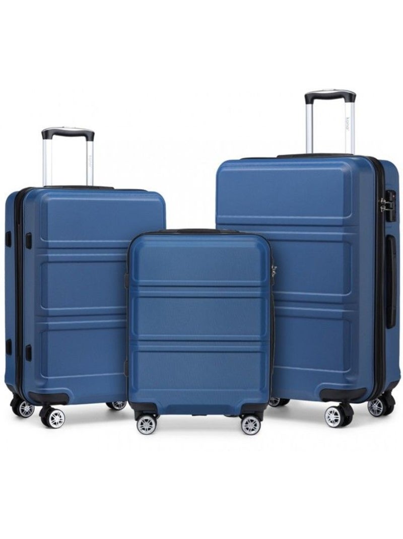 Set de 3 valises - 51.5/65/75 cm, rigide abs, 4 roues, serrure tsa - kono Blanc - Kiabi