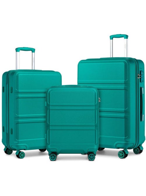 Set de 3 valises - 51.5/65/75 cm, rigide abs + pc, 4 roues 360°, serrure tsa - kono - Kiabi Set de 3 valises - 51.5/65/75 cm, rigide abs + pc, 4 roues 360°, serrure tsa - kono - Kiabi