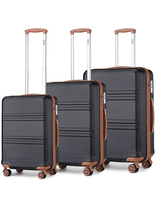 Set de 3 valises - 51.5/65/75 cm, rigide abs + pc, 4 roues 360°, serrure tsa - kono - Kiabi Set de 3 valises - 51.5/65/75 cm, rigide abs + pc, 4 roues 360°, serrure tsa - kono - Kiabi