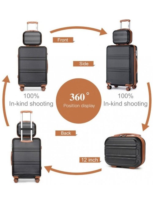 Set de 3 valises - 51.5/65/75 cm, rigide abs + pc, 4 roues 360°, serrure tsa - kono - Kiabi Set de 3 valises - 51.5/65/75 cm, rigide abs + pc, 4 roues 360°, serrure tsa - kono - Kiabi