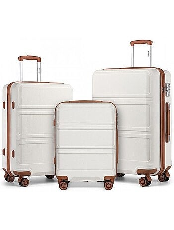 Set de 3 valises - 51/65/75 cm abs 4 roulettes serrure tsa - kono