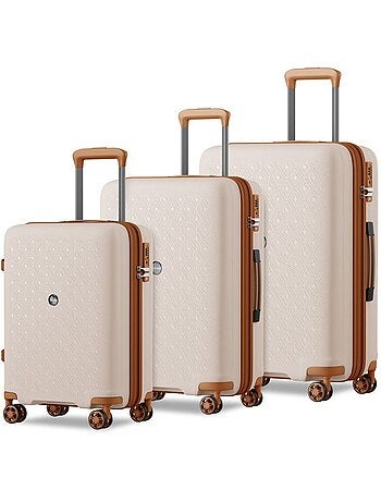 Set de 3 valises - 53/65/76 cm polypropylène 4 roulettes serrure tsa - kono