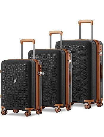 Set de 3 valises - 53/65/76 cm, polypropylène (pp), 4 roues, serrure tsa - kono