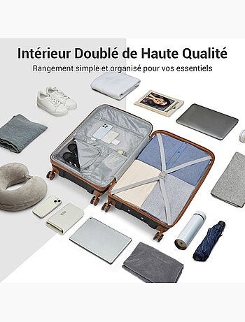 Set de 3 valises - 53/65/76 cm, polypropylène (pp), 4 roues, serrure tsa - kono