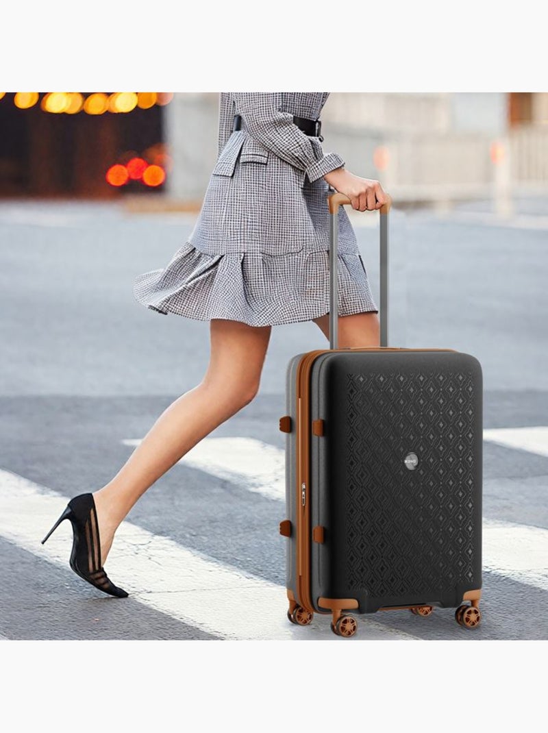 Set de 3 valises - 53/65/76 cm, polypropylène (pp), 4 roues, serrure tsa - kono Noir - Kiabi