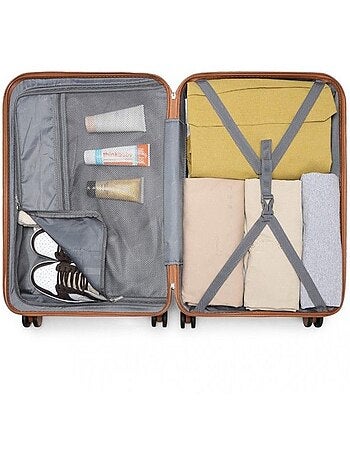 Set de 3 valises - 53x35x21 cm abs+pc 4 roulettes serrure tsa - british traveller