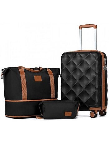 Set de 3 valises - 53x35x21 cm abs+pc serrure tsa - british traveller