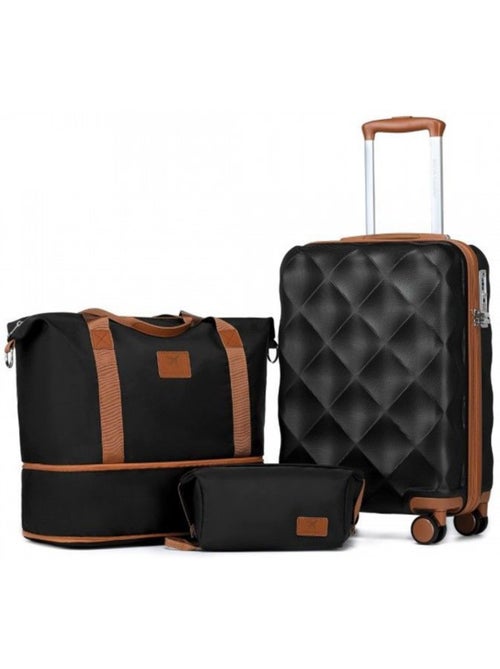 Set de 3 valises - 53x35x21 cm abs+pc serrure tsa - british traveller - Kiabi