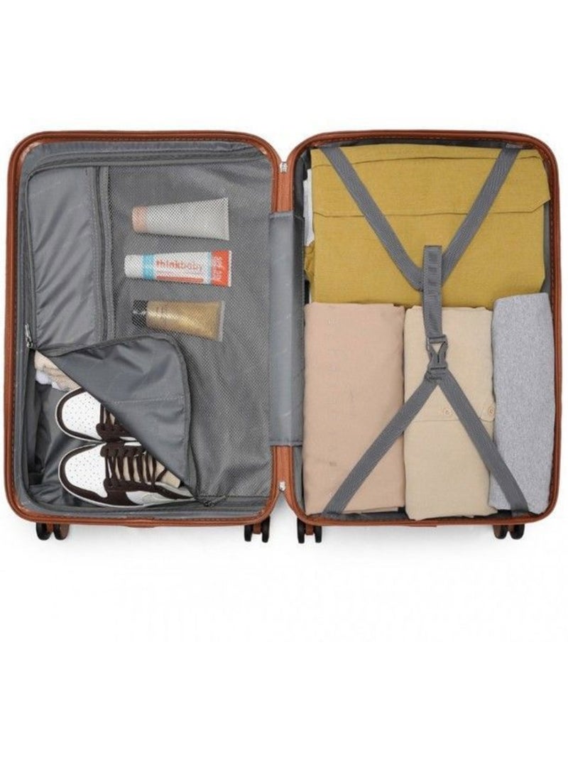 Set de 3 valises - 53x35x21 cm abs+pc serrure tsa - british traveller Noir - Kiabi