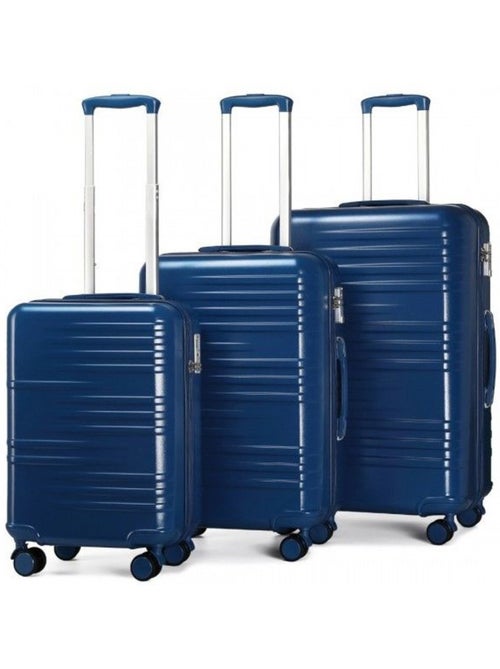 Set de 3 valises - 54/64/74 cm abs+pc 4 roulettes serrure tsa - british traveller - Kiabi Set de 3 valises - 54/64/74 cm abs+pc 4 roulettes serrure tsa - british traveller - Kiabi
