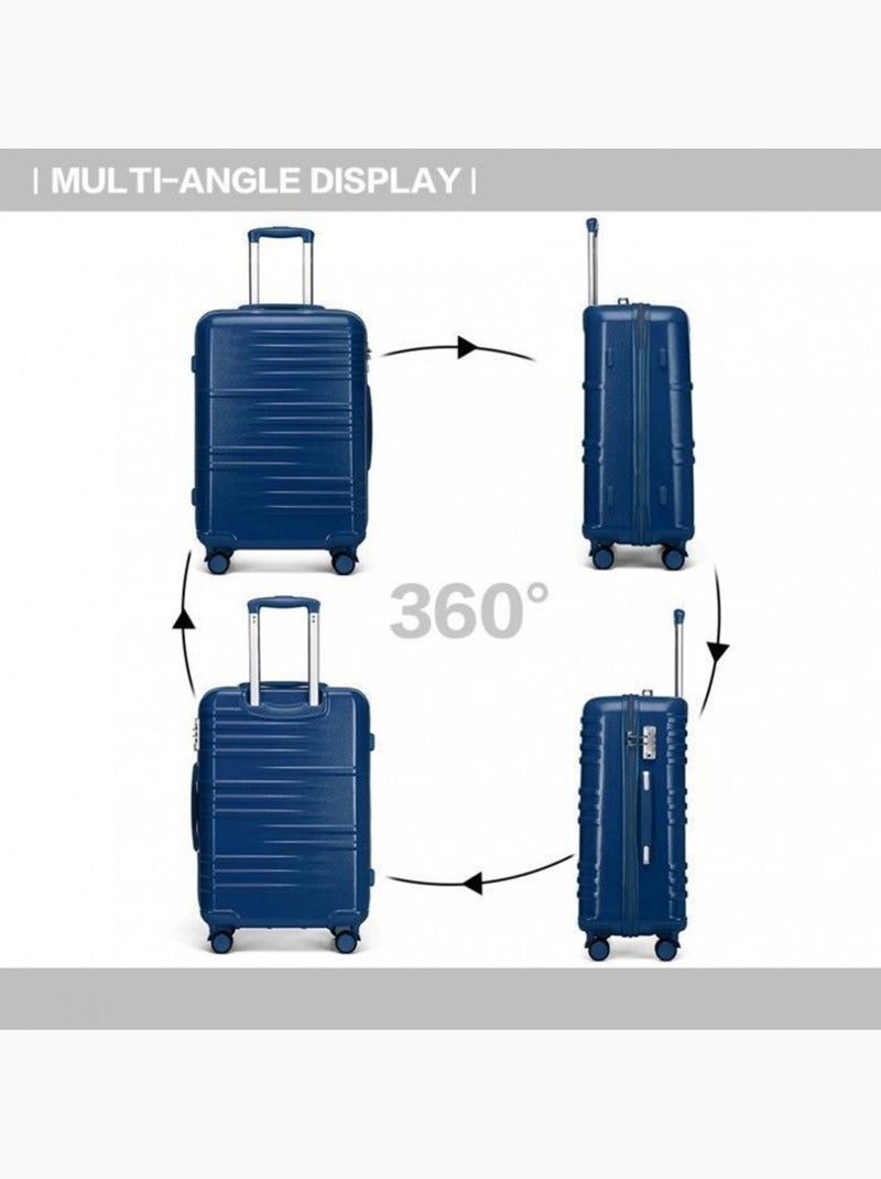 Set de 3 valises - 54/64/74 cm abs+pc 4 roulettes serrure tsa - british traveller Bleu - Kiabi