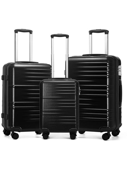 Set de 3 valises - 54/64/74 cm abs+pc 4 roulettes serrure tsa - british traveller - Kiabi