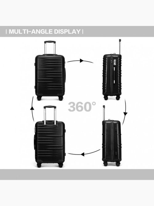 Set de 3 valises - 54/64/74 cm abs+pc 4 roulettes serrure tsa - british traveller - Kiabi