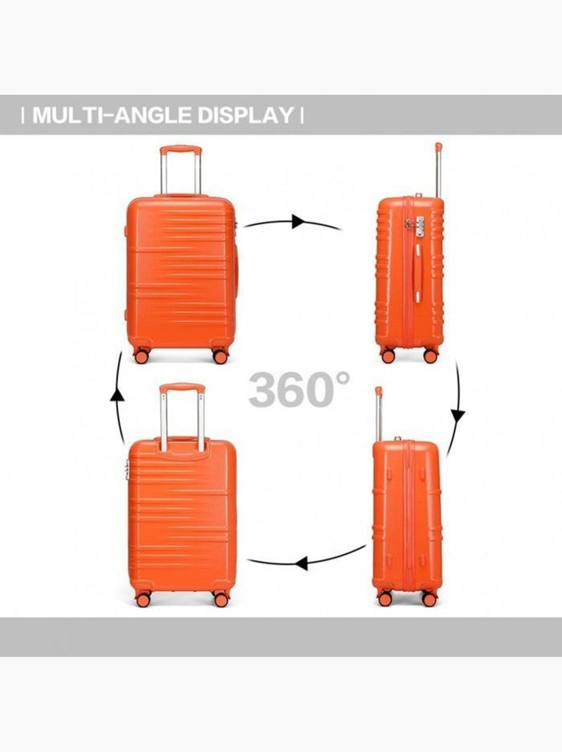 Set de 3 valises - 54/64/74.5 cm abs+pc serrure tsa - british traveller Orange - Kiabi