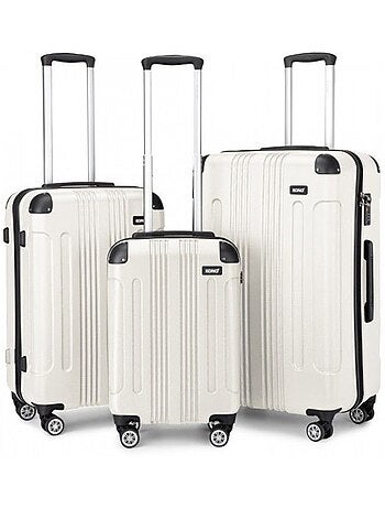 Set de 3 valises - 55/65/74 cm abs 4 roulettes - kono