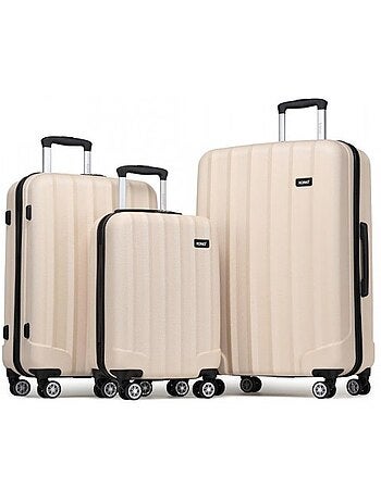 Set de 3 valises - 55/65/75 cm abs 4 roulettes - kono