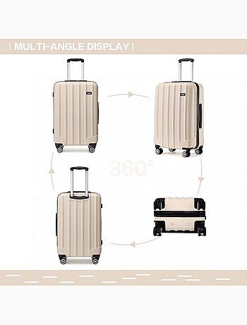 Set de 3 valises - 55/65/75 cm abs 4 roulettes - kono